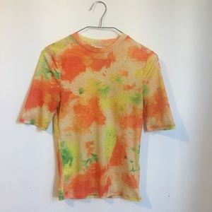 Topshop Tie dye mesh t shirt